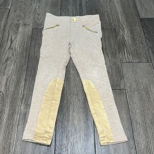 Toddler girls dress,jegging like pants with suede like  patch and gold hardware